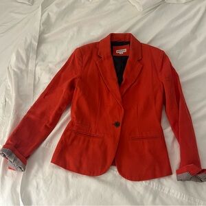 Merona blazer, size 2, orange with navy accents